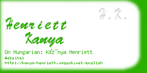 henriett kanya business card
